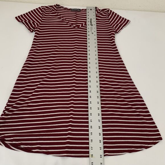 Due Time Maternity T-Shirt Dress Women S Red White Stripe Casual Preppy Nautical - Picture 6 of 7